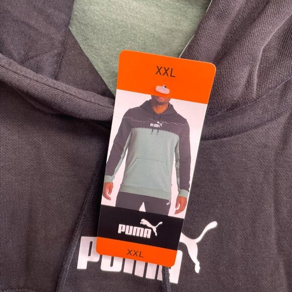 NEW Puma Men's XXL Green & Black Hoodie Pullover - Picture 5 of 8